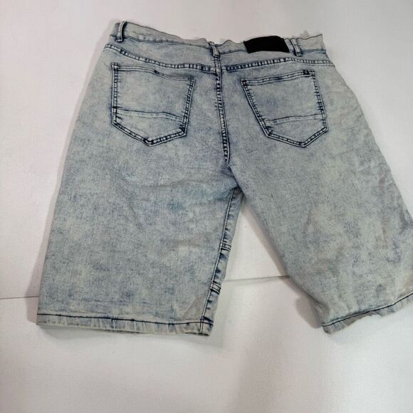 Rocawear Jean Shorts Mens W38 Blue Acid Light Wash Orignal Denim 90s Y2K Hip Hop - Picture 4 of 8